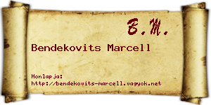 Bendekovits Marcell névjegykártya